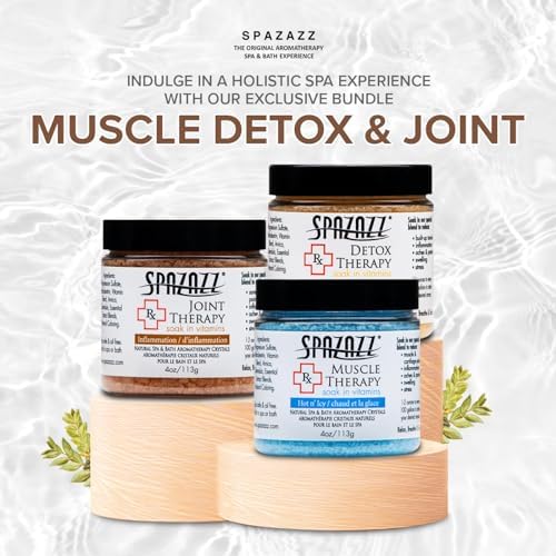 Spa & Hot Tub RX Therapy Muscle Detox Joint Bundle 3 Pack Gift Set - Spazazz Therapeutic Mineral Dead Sea Bath Salt Crystals Collection