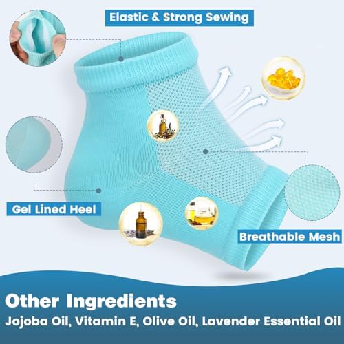 Moisturizing Toeless Socks for Cracked Heels - Heel Repair, Hydrate Dry Feet