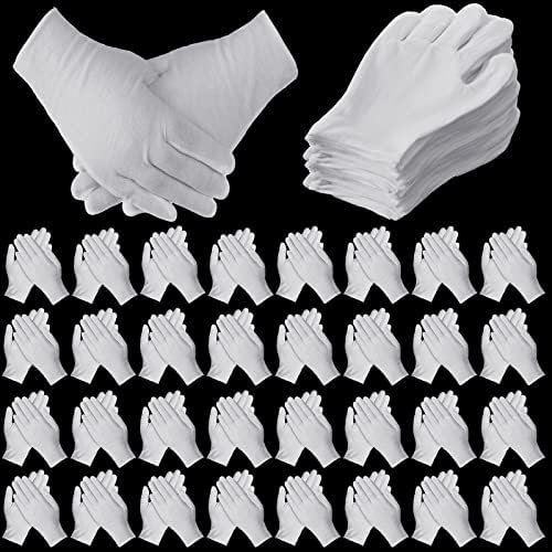240 Pcs Cotton Gloves Cotton Bulk Pack Moisturizing Gloves Overnight Soft Cotton Gloves Uniform Gloves Coin Inspection Gloves Art Handling Gloves for Man and Woman (White)