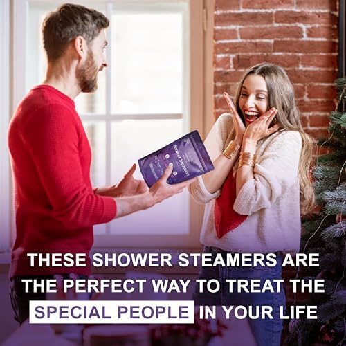 Shower Steamers Aromatherapy | 20 Pack Shower Steamers for Women & Men, Essential Oils for Stress Relief, Self Care, Gifts for Mom, Birthday, Stocking Stuffers & Christmas (Purple)