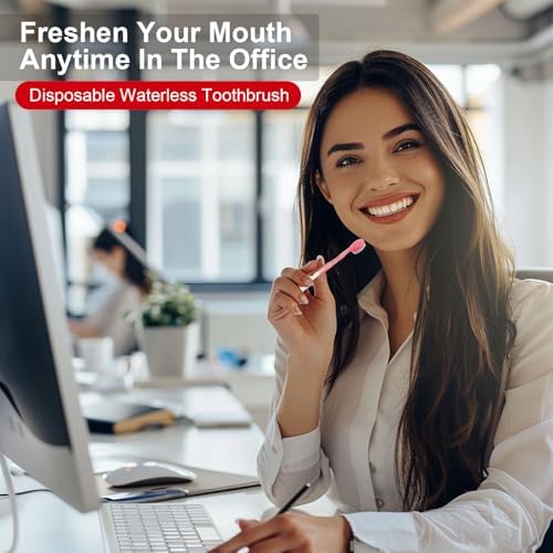 70Pack Mini Disposable Toothbrushes 5-in-1 Portable Pre-Pasted Travel Toothbrush with Toothpaste Tongue Scraper Floss Pick Individually Wrapped Box Small Prepasted Travel Toothbrush for Kids Adults