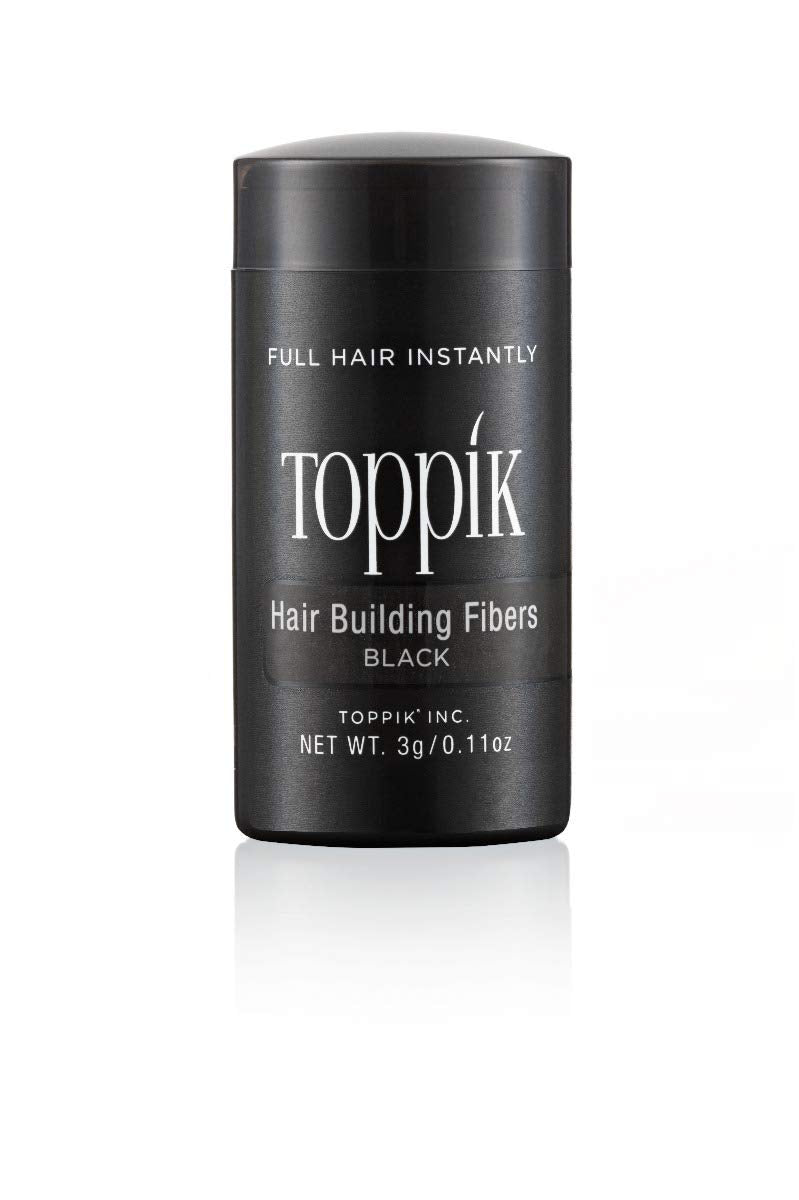 Toppik Hair Building Fibers, 3g Fill In Fine or Thinning Hair Instantly Thicker, Fuller Looking Hair 9 Shades for Men Women, Black, 0.11 Ounce (Pack of 1)
