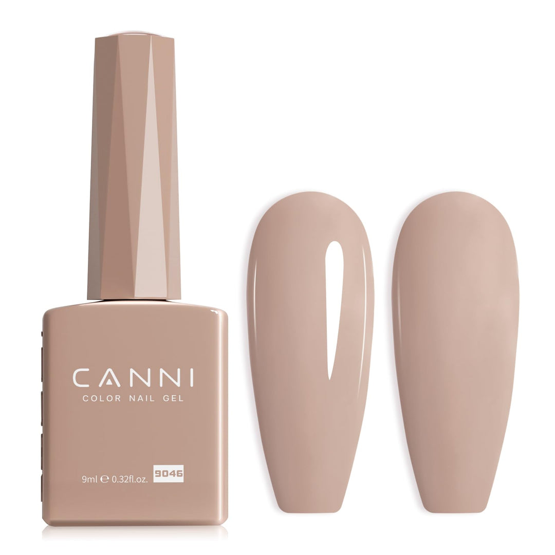 CANNI Nude Gel Nail Polish, 1Pcs Nude Gel Polish Nude Light Brown Grey Color Nail Polish Gel High Gloss Soak Off U V Gel Nail French Nail Manicure Salon DIY