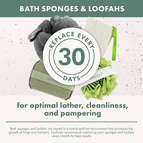 EcoTools Exfoliating Body Buffer, for Body Cleansing, Designed with Strap, Sustainable and Vegan Body Scrubber, 4 Count (Pack of 1)