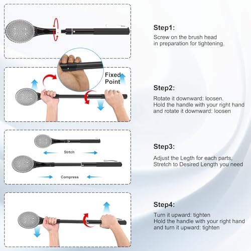 Back Scrubber for Shower,25" Long Handle Shower Brush for Body Exfoliator and Deep Clean,Back Scrubber for Shower for Men,Women and Elderly