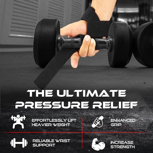 BEAST RAGE Lifting Wrist Straps for Weightlifting, Weight Lifting Straps Gym Power Workouts Lifting Straps Padded Cotton Men Women Supportive Lift Deadlift Straps Hard Pull Exercise Straps (Black)