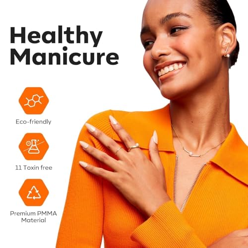 modelones Gel Nail Kit Almond, Upgrade 15Sizes Fake Nails, 9-in-One Glue Dehydrator & Mini U V Light Clipper, 510Pcs Medium Almond Press on Tips for Extension DIY Salon Home Gift