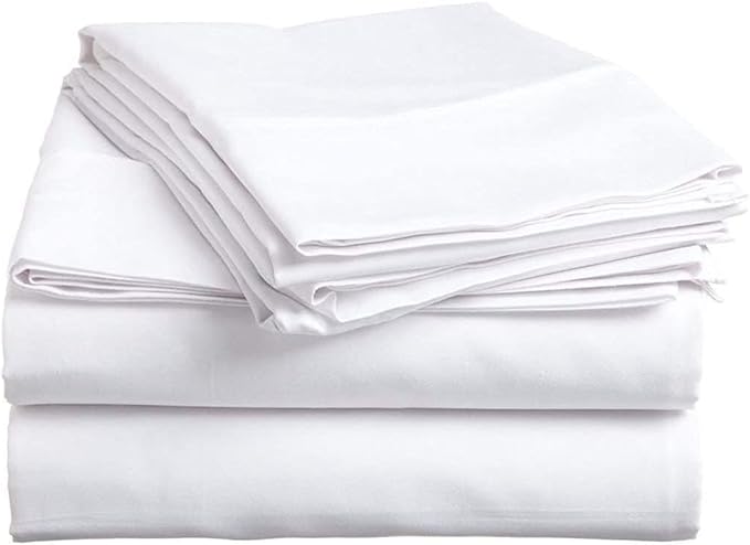 4 PC Cot Sheet Set 33x75, 100% Cotton Fitted Cot Sheet- Perfect for Narrow Twin/Rv Bunk/Camping Cot/Guest Bed Replacement, Sheets for Cot Bunk Bed-Fits Upto 4-8" Deep Mattress- Linen White Solid