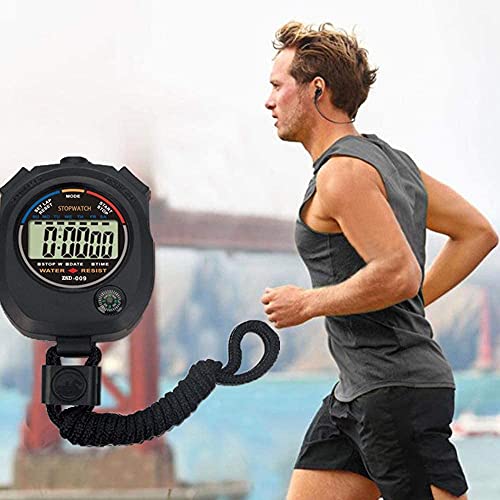 6 Pack Multi-Function Electronic Digital Sport Stopwatch Timer, Large Display with Date Time and Alarm Function,Suitable for Sports Coaches Fitness Coaches and Referees