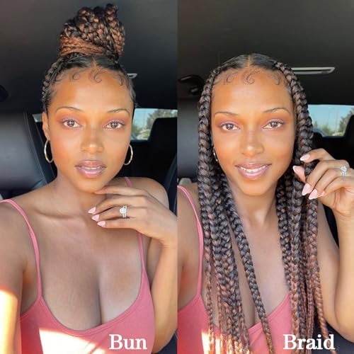 Pre Stretched Braiding Hair,18 Inch 8 Packs Ombre Braiding Hair, Two Tone Yaki Texture Prestretched Crochet Braids Professional Synthetic Hair Extension Itch Free Hot Water Setting (18" T1B/30#)