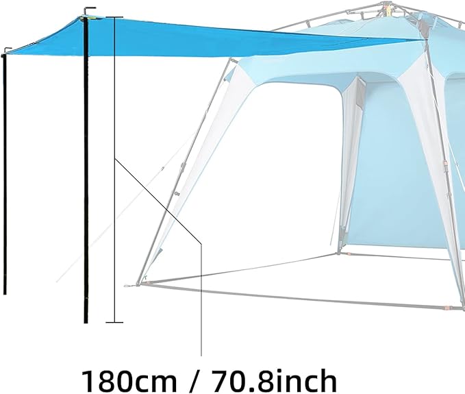 Pop Up Canopy Sun Shelters Shade Tent Pop Up 8.2' X 8.2' - Instant Portable Sports Cabana Umbrella, Easy Set-up and Take Down, with Sun Protection and One Shade Wall Included (Awning Blue)
