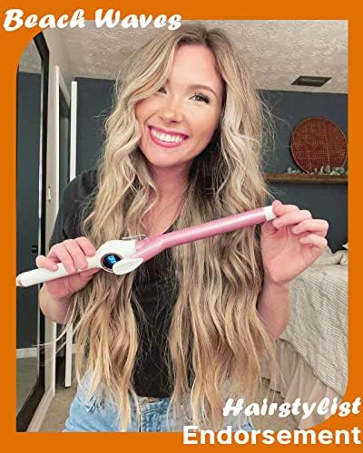 Ceramic Curling Iron, 3/4 Inch Barrel, Digital Temp Control, Fast Heat Up, 7 Adjustable Temperatures, 60 Min Auto Shut Off