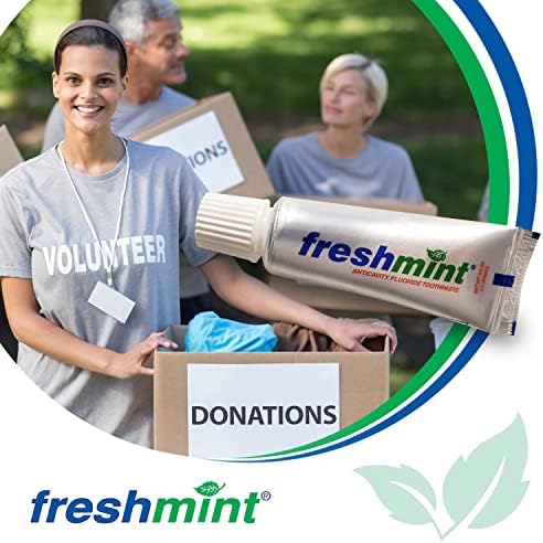 144 Tubes of Freshmint 0.6 oz. Anticavity Fluoride Toothpaste, Metallic Tube, Tubes do not have Individual Boxes for Extra Savings, Travel Size