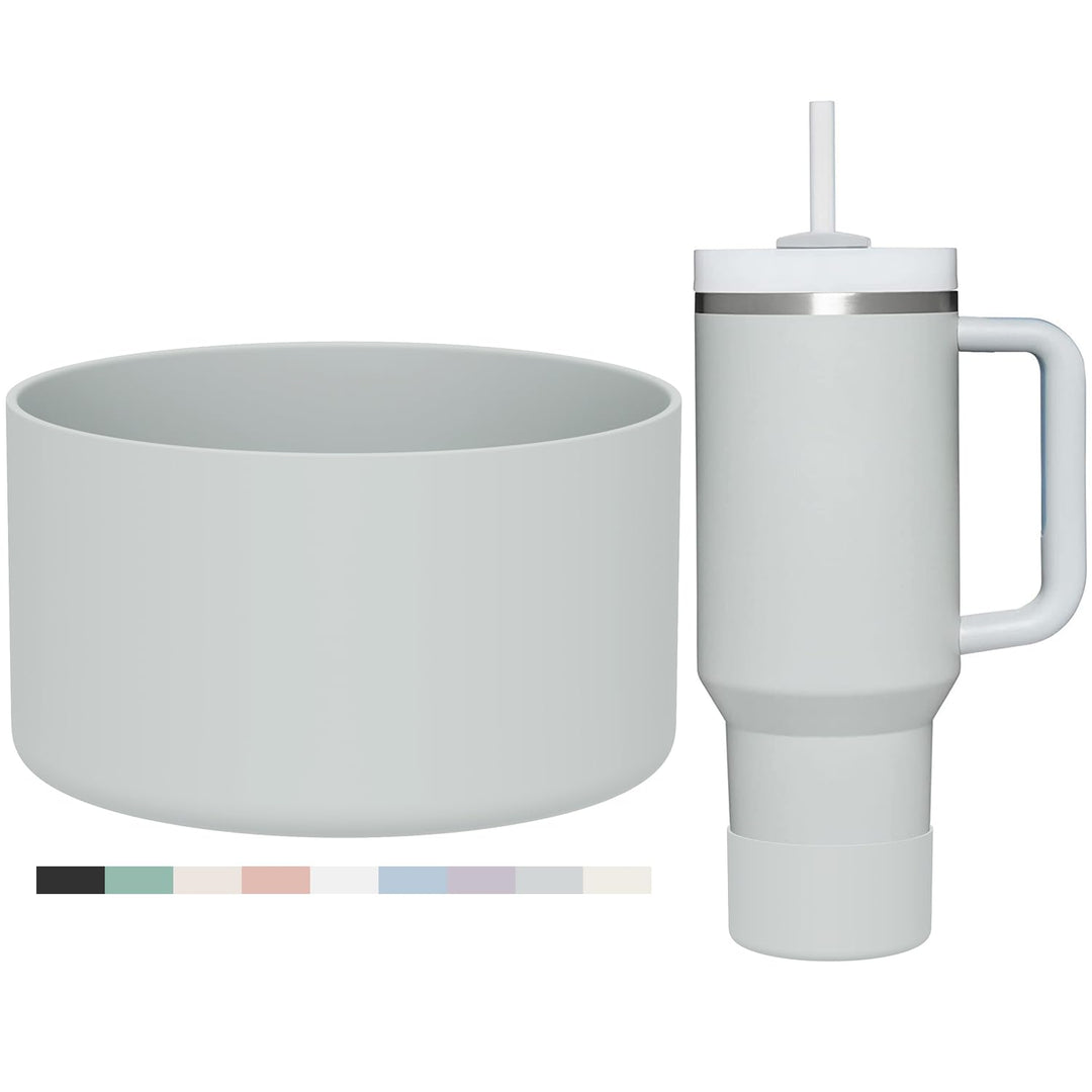 Affute Protective Silicone Boot for Stanley Quencher H2.0 40 30 20 oz & IceFlow Flip 30 20 oz, BPA Free Anti-Noise Anti-Scratch, Stanley Cup Protector Sleeve Cover Boot (Fog)