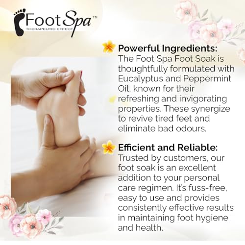 FOOT SPA - Foot Soak - Cleanses, Softens, and Refreshes - Made With Eucalyptus & Peppermint Oil - 128 Oz Gallon - Bulk, Refill Gallon
