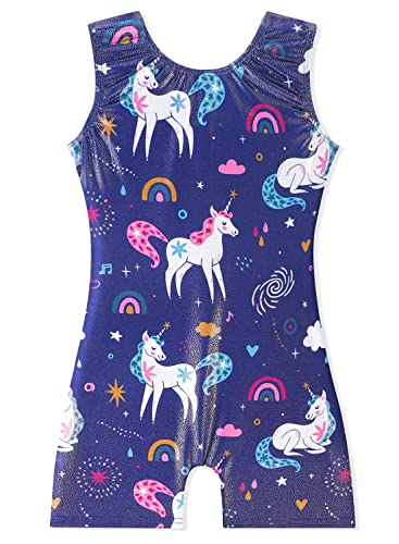 EQSJIU 5-6years Girls Gymnastics Leotards Darkblue Unicorn Cute Leotard For Girls Mermaid Rainbow Cupcake Dinosaur Sparkle 5years 6years