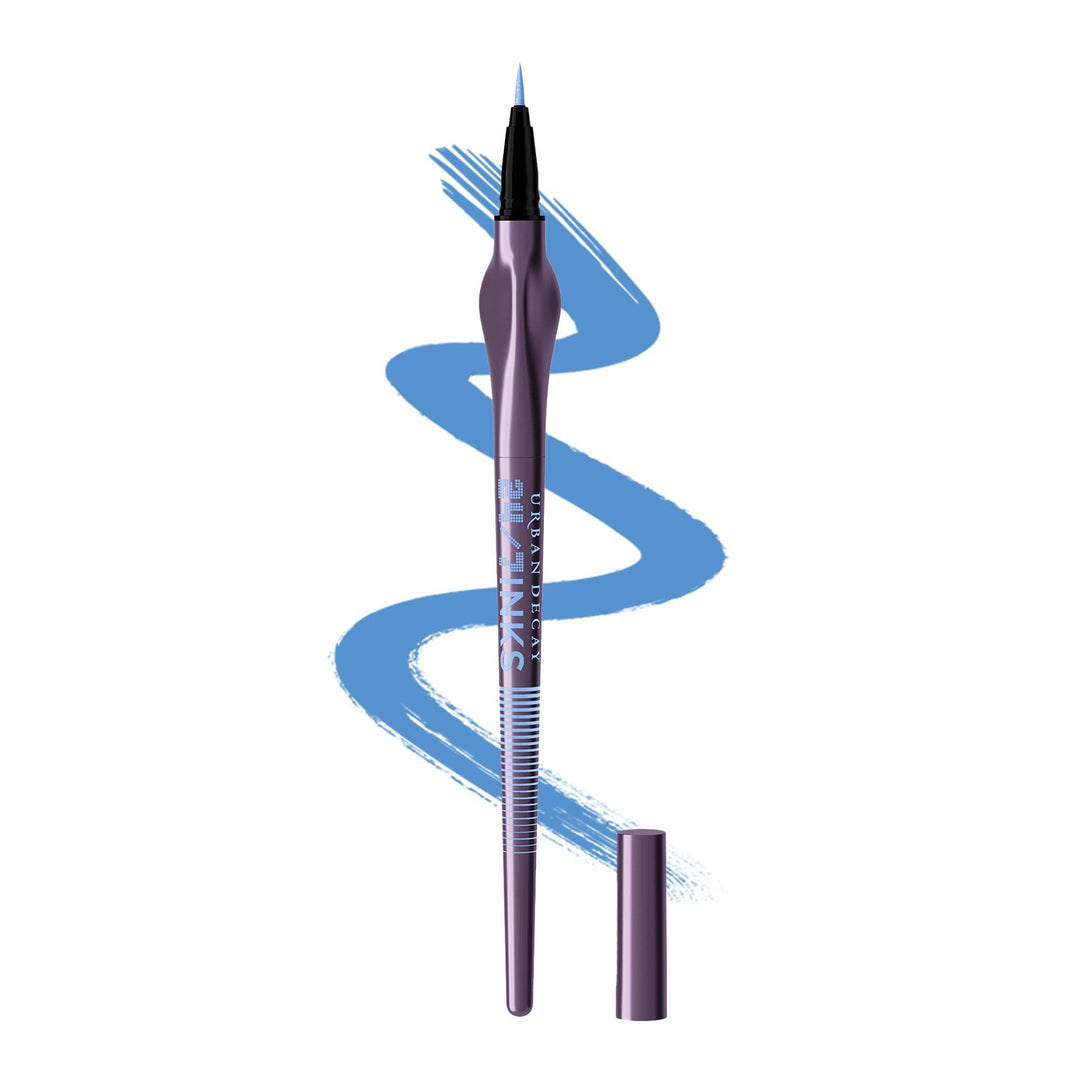Urban Decay 24/7 Inks Liquid Eyeliner Pen (Binge - Matte Sky Blue, Brush Tip Eye Liner), Water-Resistant, Smudge-Resistant, Vibrant Colored Liner, Ergonomic Precision Grip, Vegan - 0.01 fl oz