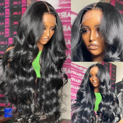 30 Inch Body Wave Lace Front Wigs Human Hair Pre Plucked 13x4 HD Lace Front Wigs Human Hair 180% Density Body Wave Glueless Frontal Wigs Human Hair for Women