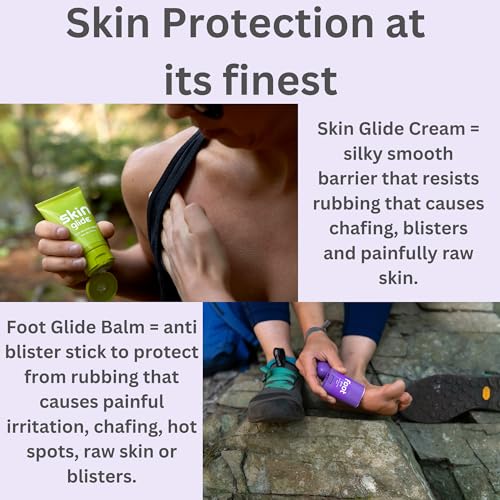BodyGlide Skin Glide & Foot Glide Gift Set | Blister Protection and Anti Chafing Cream | Complete Skin Protection for Sports, Play & Everyday | 1.6oz Skin Glide & 0.8oz Foot Glide
