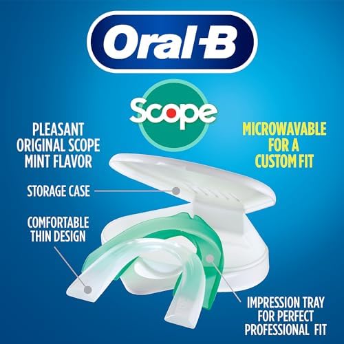 Oral-B Nighttime Dental Guard – Less Than 3-Minutes for Custom Teeth Grinding Protection with Scope Mint Flavor – Made in an FDA Audited USA Facility (2 Pack)