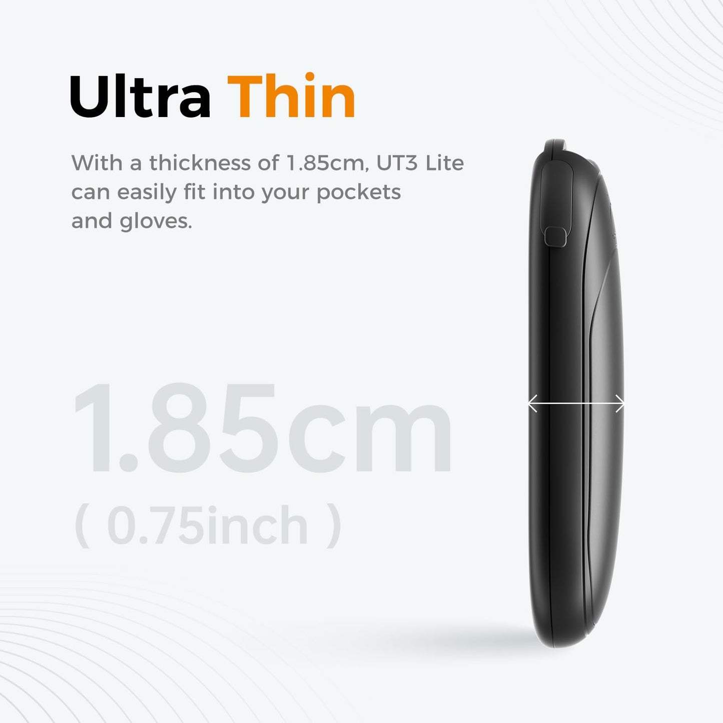 OCOOPA UT3 Lite Magnetic Hand Warmers Rechargeable 2 pack, Electric Handwarmers Ultra Thin Light Portable for Pocket Gloves,3 Levels Heat, Up to 8 hrs, UL Certified,Idea Tech Gifts for Men, Women