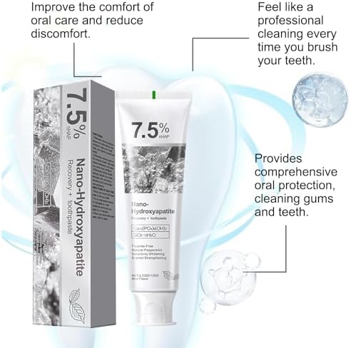 2PCS Hydroxyapatite Toothpaste, Deep Cleansing Toothpaste, Advanced Enamel Protection, Fluoride-Free Formula with Gentle Mint, for Sensitive Teeth (120g)