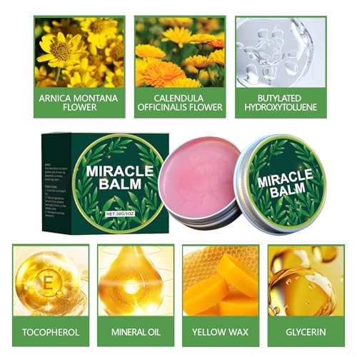 Miracle Balm Leg, Hand Skin Care Honey Balm, 3 Packs Soothing and Moisturizing Cream, Natural Ingredients, Simpler Moisturizing Solution (3 Packs)