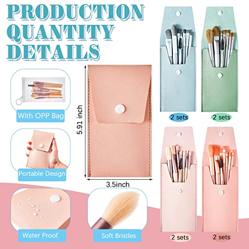 Zhehao 8 Sets Travel Makeup Brush Set Brushes Bag Bridesmaid Gift Foundation Brush with Travel Makeup Bag for Wedding Bridal Shower Favors Bachelorette Party Gift