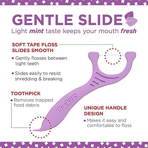 PLACKERS Gentleslide Dentla Flossers for Tight Teeth 90 ea (Pack of 2)