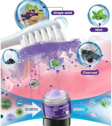 BBOJI Teeth Restoration Mineral Powder, Tooth Restoration Powder, Natural Teeth Restoration Powder-50g, Professional Oral Care, Protect Gums and Freshen Breat (3 Bottle)