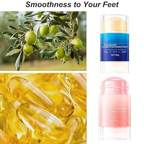 Equrhsa Foot Care Cream Cracked Feet, Equrhsa Crack Feet Prevention Stick, Hydrating Foot Balm Stick for Dry Cracked Feets, Equersha FootBalm (2pcs-blue+pink, 40g/pc)