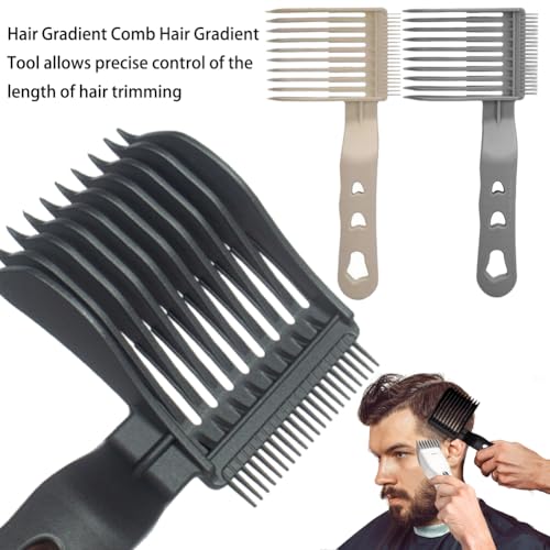 3Pcs Fade Comb Hair Fade Tool Hair Compatible with All Clippers Barber Accessories Fade Comb for Men(Black/White/Grey)