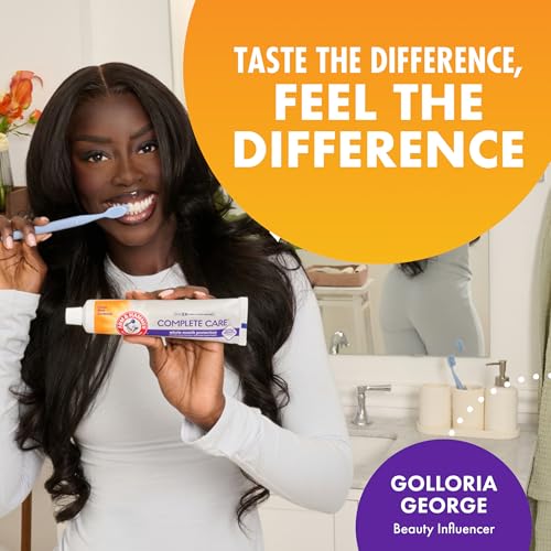 ARM & HAMMER Complete Care Toothpaste, Teeth Whitening Toothpaste with Baking Soda, Fluoride, Whole Mouth Protection, Fresh Mint Flavor, 6.0 oz (Pack of 4)