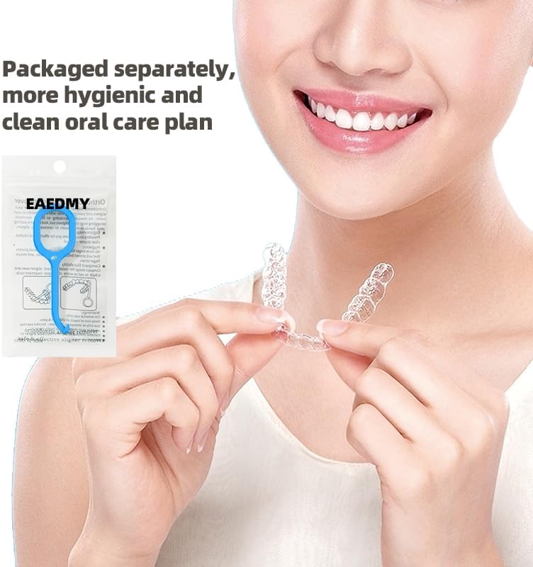 36PCS Individually Wrapped Clear Aligner Removal Tool for Invisible Removable Clear Braces Retainers, Dentures, Sanitary, Convenient, Enduring, Washable, and Recyclable (36pcs)