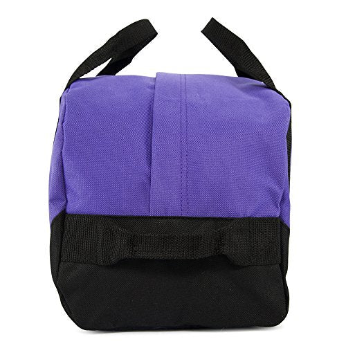 Dalix 12" Mini Two Tone Duffle Bag in Purple and Black