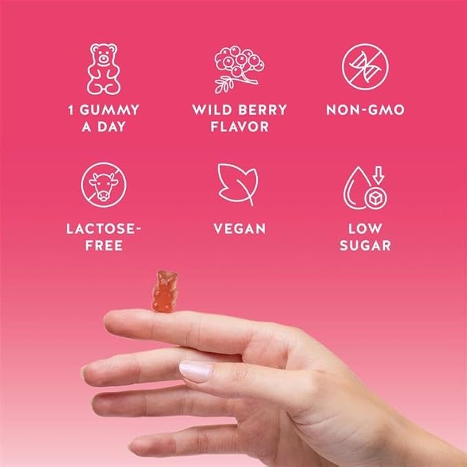 Biotin Gummies for Hair, Skin & Nails. 5,000 mcg High Potency Vegan Vitamins for Faster Hair Growth, Stronger Nails & Healthy Skin. with Vitamins C & E, 60 Gummies