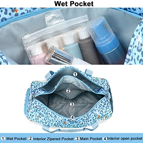 BLUBOON Duffle Bag Girls Kids Dance Bag Cute Gym Bag with Shoes Compartment & Wet Separation Waterproof Sports Overnight Travel Bag