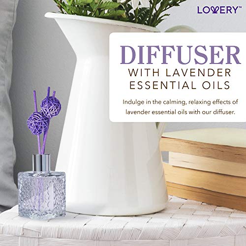 Bath and Body Gift Basket For Women and Men, Honey Lavender Home Spa Set with Essential Oil Diffuser, Soap Flowers, Bath Salts, Bubble Bath & More - 13 Piece Set, Presents for Mom