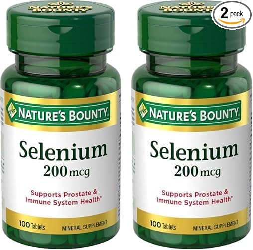 Nature's Bounty Selenium, Supports Prostate and Immune System Health, 200 mcg, 100 Tablets (Pack of 2)