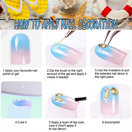 Summer Beach Nail Rhinestones - Ocean Theme Shell Starfish Conch Studs & Rivets - DIY Manicure Decoration (1-2 Boxes)