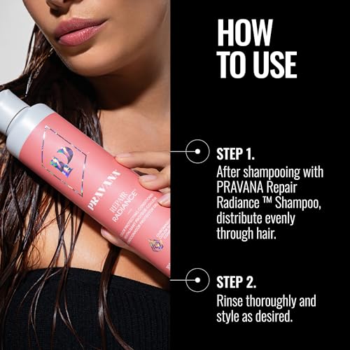Pravana Repair Radiance Conditioner | Strengthens, Protects, Restores | For Damaged, Color Treated Hair | Reduces Breakage & Split Ends | Chromasilk Enhances Shine & Protection | Vegan | Paraben Free