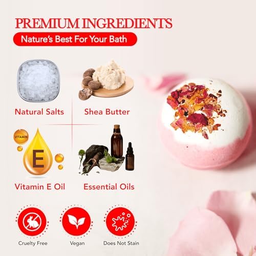 12 Large Bath Bombs Gift Set for Women - 3 Oz Handmade Organic Fizzies With Moisturizing Shea Butter - Perfect for Bubble Spa Relaxing - Gift for Her, Girls, Wife, Mother