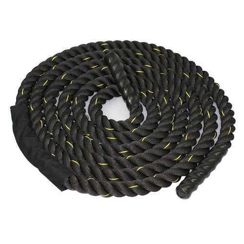 Smartxchoices Black Battle Rope 1.5''/2'' Width Exercise Training Workout Ropes 30/40/50 Ft Length Home Gyms Abdominal Muscle Biceps Abs Metabolic Fitness (1.5''*50ft)