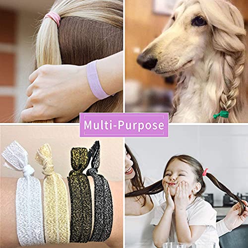 79STYLE 100Pcs No Crease Hair Ties For Women Fabric Hair Ties Cloth Ribbon Hair Scrunchies Knotted Ponytail Holders. Yoga Twist Flat Hair Bands Bulk Elastic Hair Ties Bracelet Grils (Mutil-20Colors)