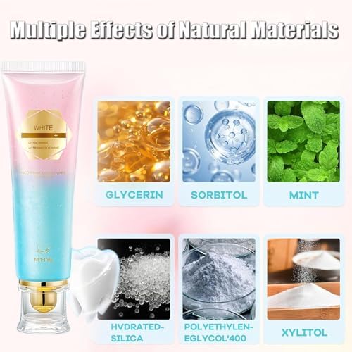 2 - Pack Niacinamide Whitening Toothpaste - Whitens Teeth, Strengthens Enamel, Removes Stains - for Sensitive Teeth (2 x 100g)