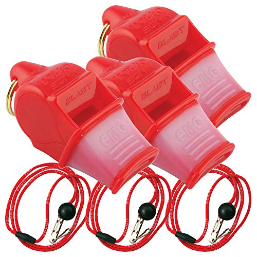 Fox 40 Sonik Blast CMG w/Breakaway Lanyard 3 Pack (Red)