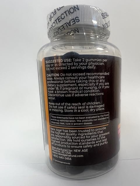 NEW AGE Mushroom Lion's Mane Supplement Gummies - Comprehensive Mushroom Supplement with Reishi, Cordyceps - 180 Count