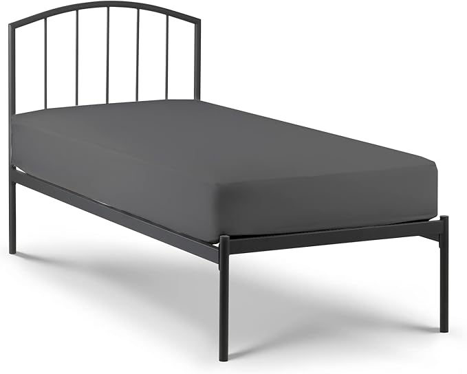 4 PC Cot Sheets 30x75, 100% Cotton Fitted Cot Sheet- Perfect for Narrow Twin/Rv Bunk/Camping Cot/Guest Bed Replacement, Sheets for Cot Bunk Bed-Fits Upto 4-8" Deep Mattress- Dark Grey Solid