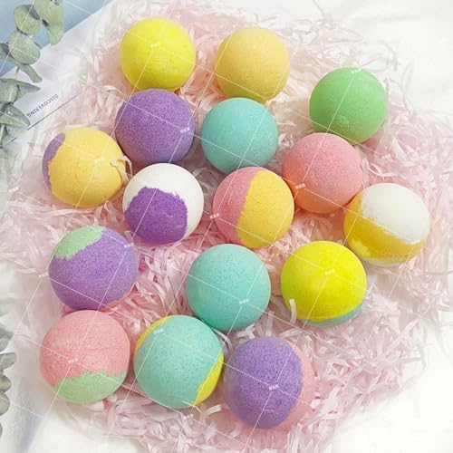 Bath Bombs for Women, Present Birthday Gifts Set, 16 Colorful &Scent, Natural Safe & Non-Toxic, Bubble Bath, Shower Bombs with Shea Butter, Bath Salts for Spa Relaxing, for Mom Girlfriend Wife