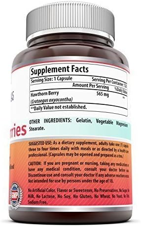 Amazing Formulas Hawthorn Berries Supplement | 565 Mg Per Serving | 120 Capsules | Non-GMO | Gluten Free | Made in USA